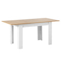 Oikiture Dining Table White & Wood - Default Title