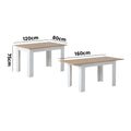 Oikiture Dining Table White & Wood - Default Title
