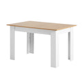 Oikiture Dining Table White & Wood - Default Title
