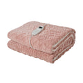 Bedra Bedding Sherpa Heated Electric Throw Rug - White - Flannel Pattern