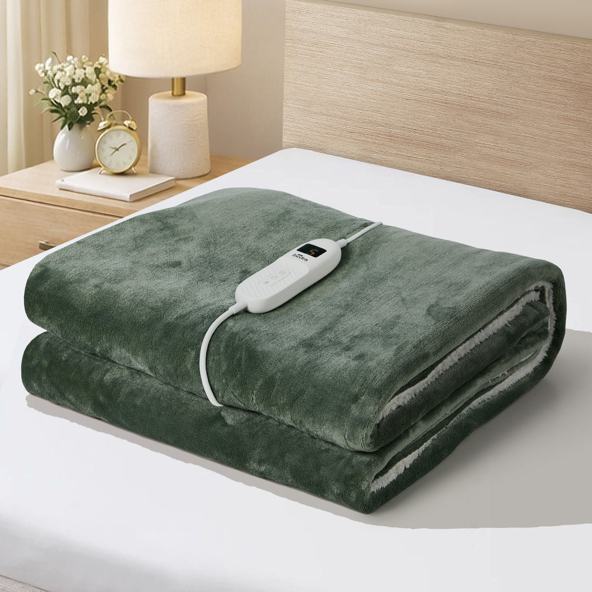 Bedra Bedding Electric Throw Rug - Sherpa Lined