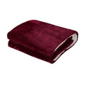 Bedra Bedding Sherpa Heated Electric Throw Rug - White - Flannel Burgundy