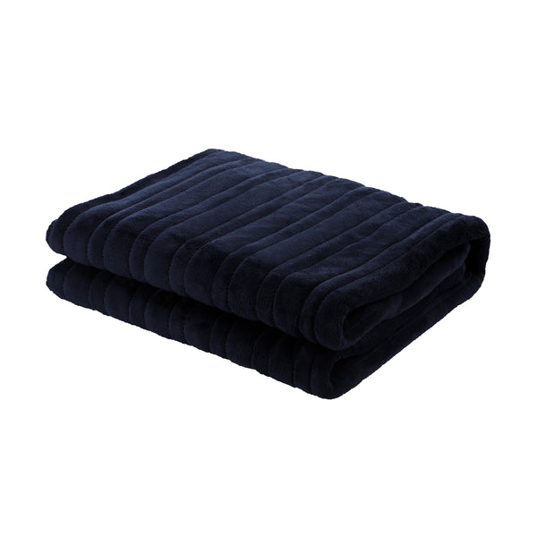 Bedra Bedding Heated Electric Throw Rug - Blue - Flannel Blue