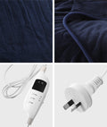 Bedra Bedding Heated Electric Throw Rug - Blue - Flannel Blue