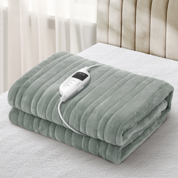 Bedra Bedding Heated Electric Throw Rug - Green