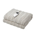 Bedra Bedding Electric Flannel Throw Rug - Beige Sherpa