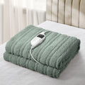 Bedra Bedding Electric Flannel Throw Rug - Green Sherpa