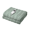 Bedra Bedding Electric Flannel Throw Rug - Green Sherpa
