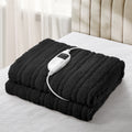 Bedra Bedding Electric Flannel Throw Rug - Black Sherpa