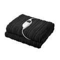 Bedra Bedding Electric Flannel Throw Rug - Black Sherpa