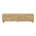 Oikiture TV Cabinet Entertainment Unit Stand 180cm Storage Shelves 4 Doors