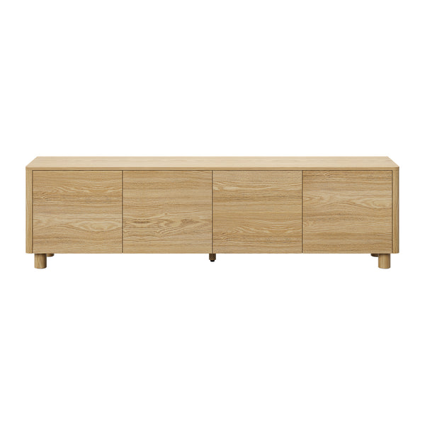 Oikiture TV Cabinet Entertainment Unit Stand 180cm Storage Shelves 4 Doors