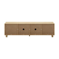 Oikiture TV Cabinet Entertainment Unit Stand 180cm Storage Shelves 4 Doors