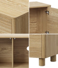 Oikiture TV Cabinet Entertainment Unit Stand 180cm Storage Shelves 4 Doors