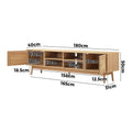 Oikiture Rattan Entertainment Unit - Oak