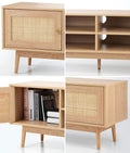 Oikiture Rattan Entertainment Unit - Oak