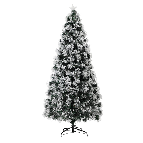 Tinseltown LED Christmas Tree 1.8M 6FT Xmas trees Optic Fibre Snow Multi Colour