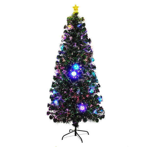Tinseltown LED Christmas Tree 1.8M 6FT Fibre-optics Xmas Trees with Flash Lights