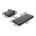 Bedra Folding Mattress Cushion with Built in Pillow Single - Grey