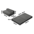Bedra Velvet Tri-Fold Folding Mattress Double