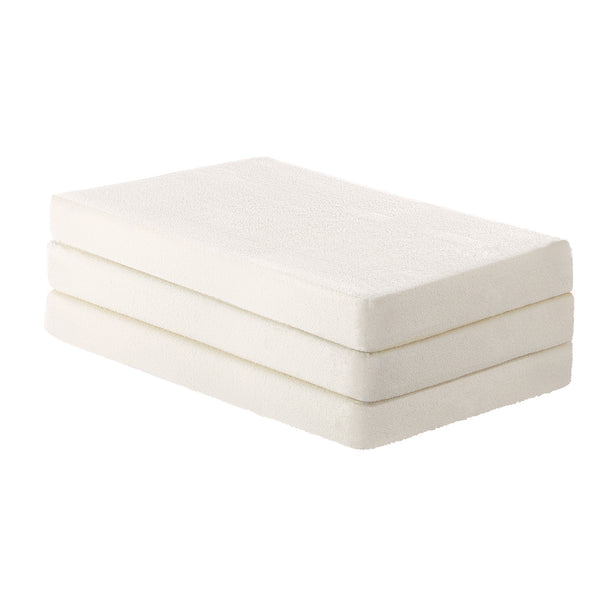 Bedra Sherpa Folding Mattress Cushion Double - White