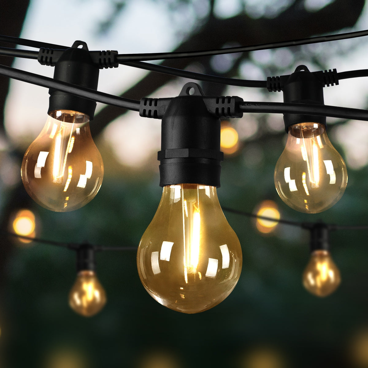 Mazam 20m Solar LED Festoon String Lights Outdoor Party Black - product image 1