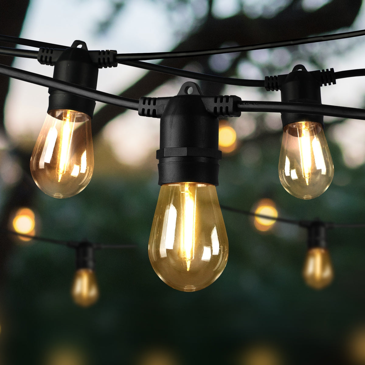 Mazam 20m Solar LED Festoon String Lights Outdoor Garden Black - product image 1
