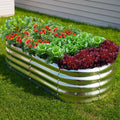 Livsip Oval Raised Garden Bed Galvanised Steel Planter 160x80x42cm Silver - product image 1