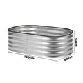 Livsip Oval Raised Garden Bed Galvanised Steel Planter 160x80x42cm Silver - product image 4