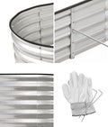 Livsip Oval Raised Garden Bed Galvanised Steel Planter 160x80x42cm Silver - product image 9