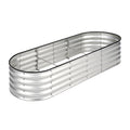 Livsip Oval Raised Garden Bed Galvanised Steel Planter 240x80x42cm Silver - product image 2