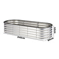 Livsip Oval Raised Garden Bed Galvanised Steel Planter 240x80x42cm Silver - product image 4