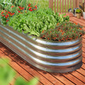 Livsip Oval Raised Garden Bed Galvanised Steel Planter 240x80x42cm Silver - product image 8