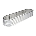 Livsip Oval Raised Garden Bed Galvanised Steel Planter 320x80x42cm Silver - product image 2