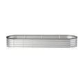 Livsip Oval Raised Garden Bed Galvanised Steel Planter 320x80x42cm Silver - product image 3