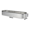 Livsip Oval Raised Garden Bed Galvanised Steel Planter 320x80x42cm Silver - product image 4