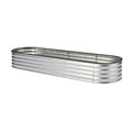 Livsip Oval Raised Garden Bed Galvanised Steel Planter 320x80x42cm Silver - product image 6
