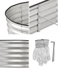Livsip Oval Raised Garden Bed Galvanised Steel Planter 320x80x42cm Silver - product image 9