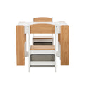 Oikiture Kid Table Set - White & Wood - Storage - Kids