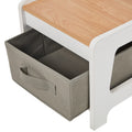 Oikiture Kid Table Set - White & Wood - Storage - Kids
