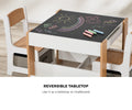 Oikiture Kid Table Set - White & Wood - Storage - Kids