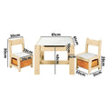 Oikiture Kid Table Set - Wood - Storage
