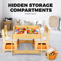 Oikiture Kid Table Set - Wood - Storage