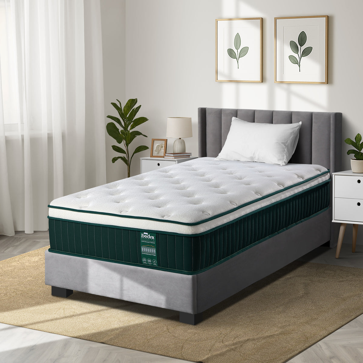 Bedra Cool Gel Euro Top Pocket Spring 5-Zone Mattress 30cm Medium Firm