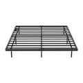 Oikiture Floating Metal Bed Frame Double Size Platform LED Storage AC USB Black - Double