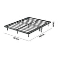 Oikiture Floating Metal Bed Frame Double Size Platform LED Storage AC USB Black - Double