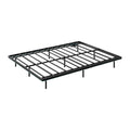 Oikiture Floating Metal Bed Frame Double Size Platform LED Storage AC USB Black - Double
