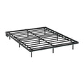 Oikiture Floating Metal Bed Frame Double Size Platform LED Storage AC USB Black - Queen