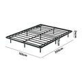 Oikiture Floating Metal Bed Frame Double Size Platform LED Storage AC USB Black - Queen