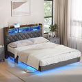 Oikiture Floating Bed Frame with LED Headboard